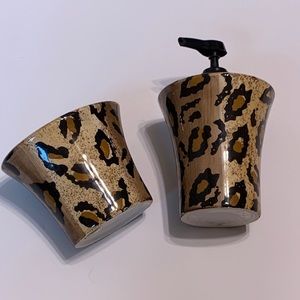 Leopard Soap Pump & Toothbrush Holder